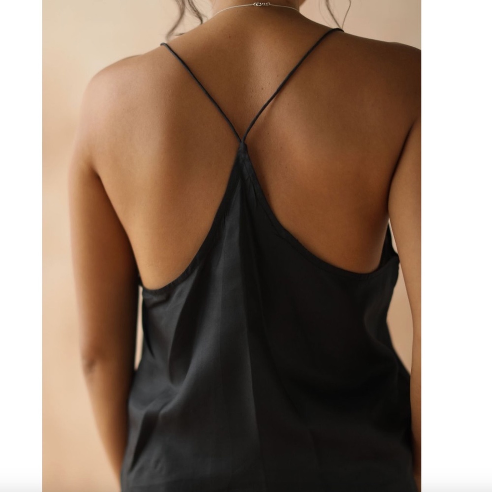 NWT Fara Black Silk Cami